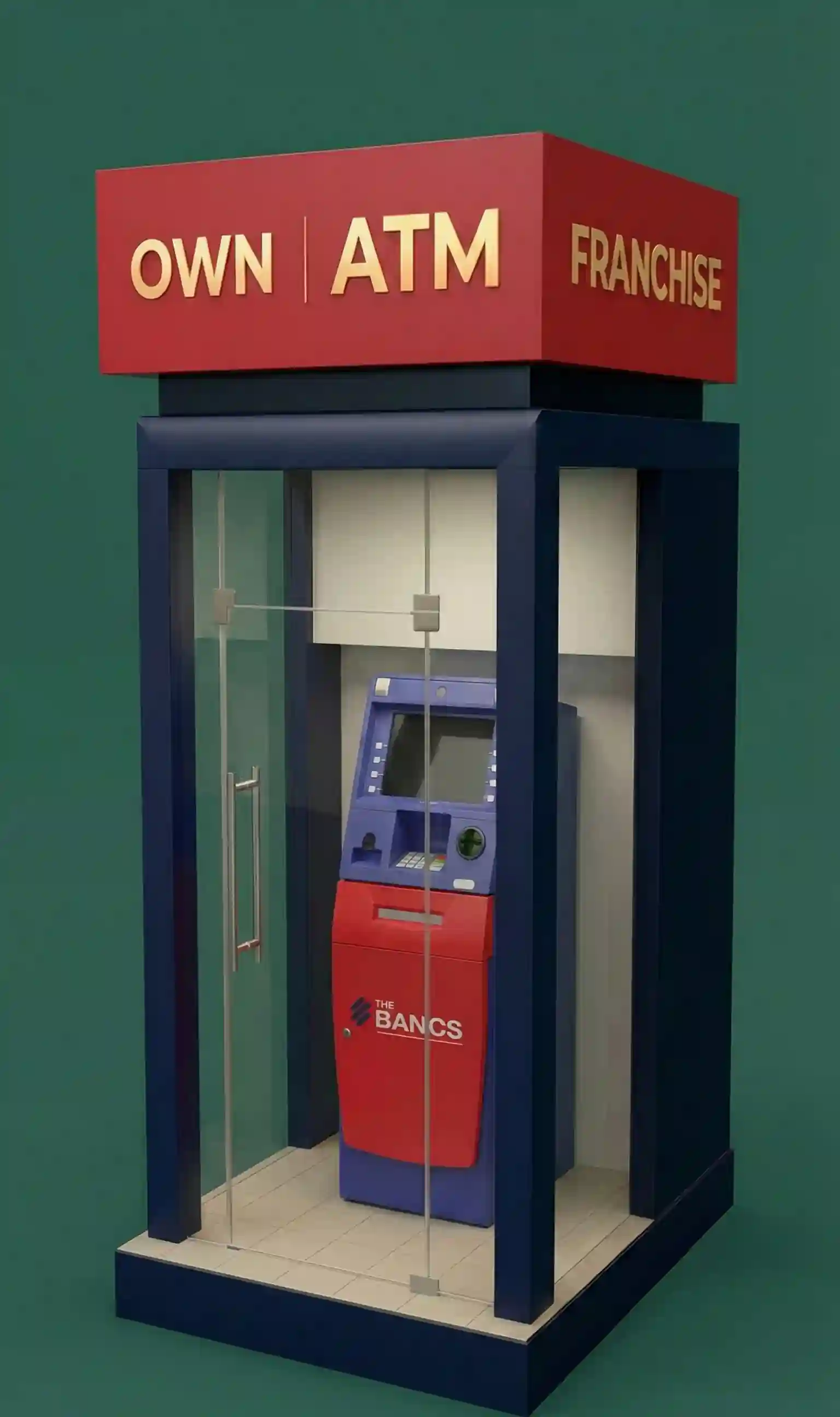 Modern ATM installed at a commercial location